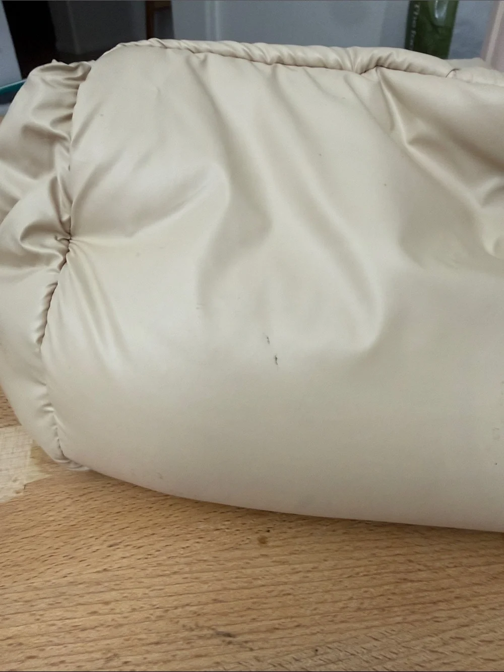 Beis Neutral Beige Quilted Puffer Backpack with Front Buckle